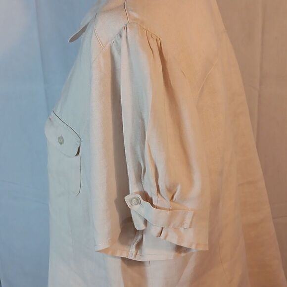 August Silk Beige Linen Top - Picture 3 of 8